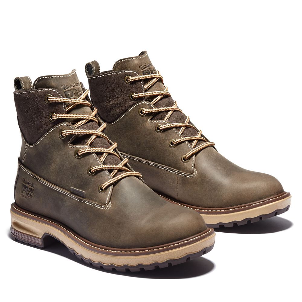 Timberland Μποτακια Εργασίας Γυναικεια Καφε - Pro® Hightower 6” Soft Toe - Greece 6923415-ER